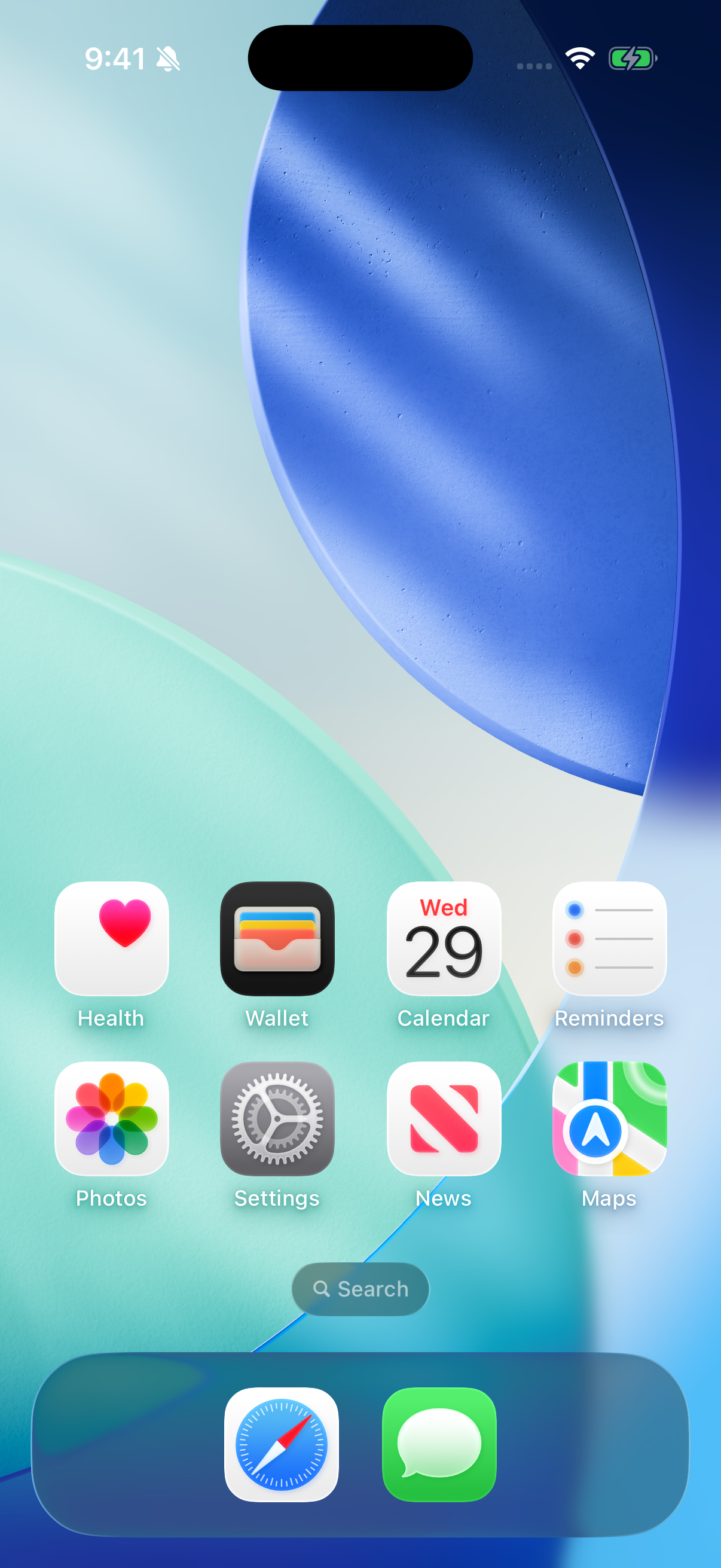 iPhone Home Screen with a large Simple Pregnancy widget at the top.